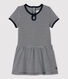 Vestido de manga corta de canalé 2x2 de bebé niña