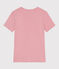 Camiseta lisa Icónica de algodón con punto «cocotte» para mujer rosa CHARME