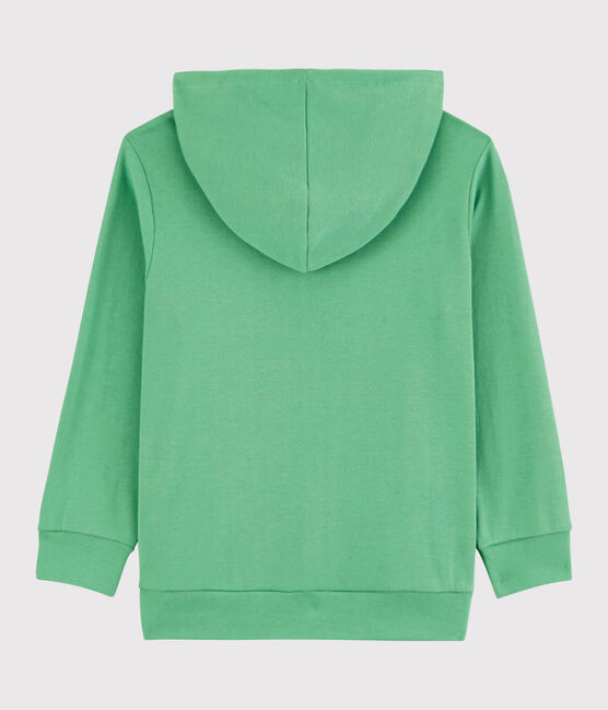 Sudadera con cremallera y capucha de algodón de niño verde ALOEVERA