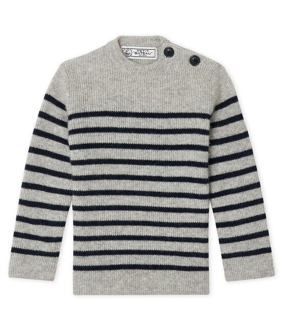 Jersey de cachemira para bebé niño gris BELUGA/azul SMOKING