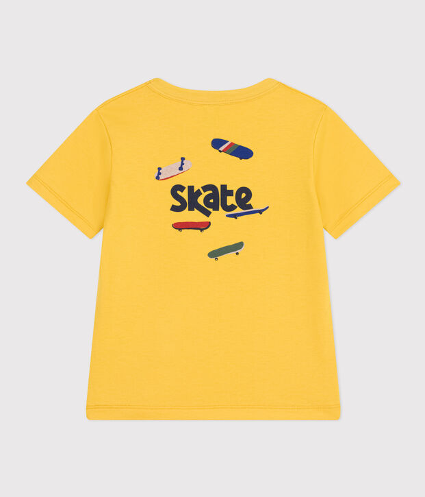 Camiseta estampada de jersey ligero para ni&ntilde;o amarillo