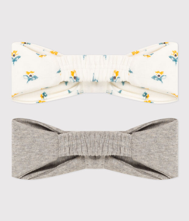 Juego de 2 diademas de algod&oacute;n para beb&eacute; multicolor