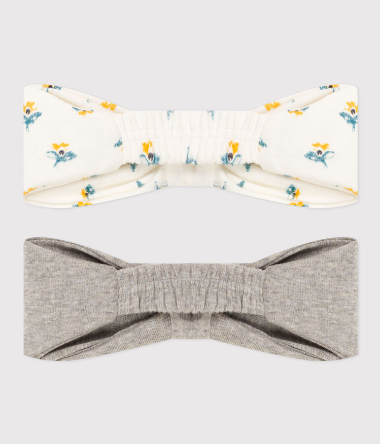 Juego de 2 diademas de algod&oacute;n para beb&eacute; multicolor