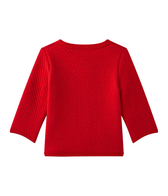 Cárdigan bebé niña liso rojo TERKUIT