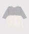 Vestido de túbico a rayas y tul para bebé blanco MARSHMALLOW/blanco MULTICO