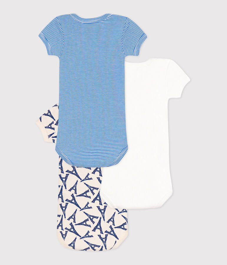 Juego de 3 bodis de algod&oacute;n de manga corta Par&iacute;s para beb&eacute; variante 1