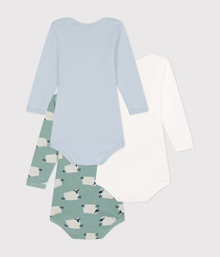 Juego de 3 bodis de algod&oacute;n de manga larga con estampado de ovejas para beb&eacute; variante 1