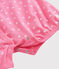 Pelele corto de bebé con lunares de algodón rosa PETAL/blanco ECUME
