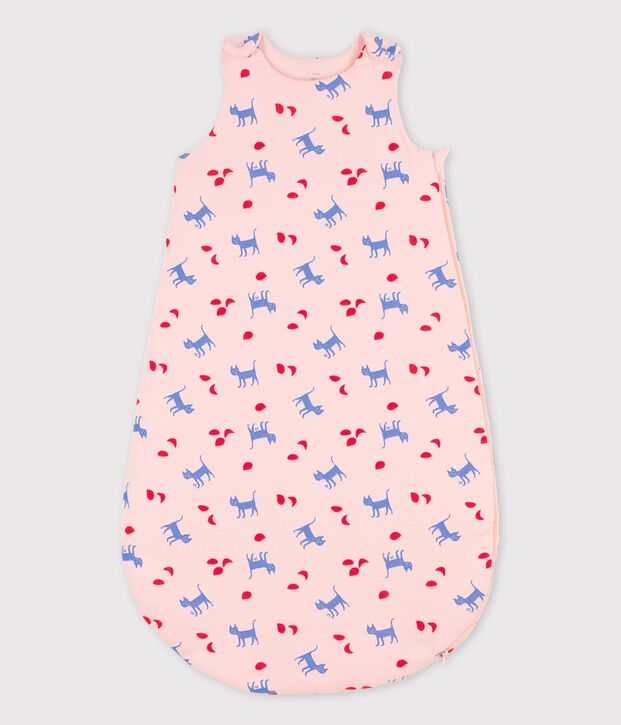 Saco de dormir con estampado de algod&oacute;n de beb&eacute; rosa/multicolor