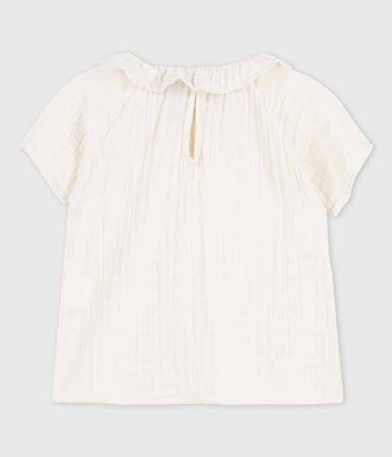 Blusa de gasa de algodón ecológico de bebé blanco MARSHMALLOW