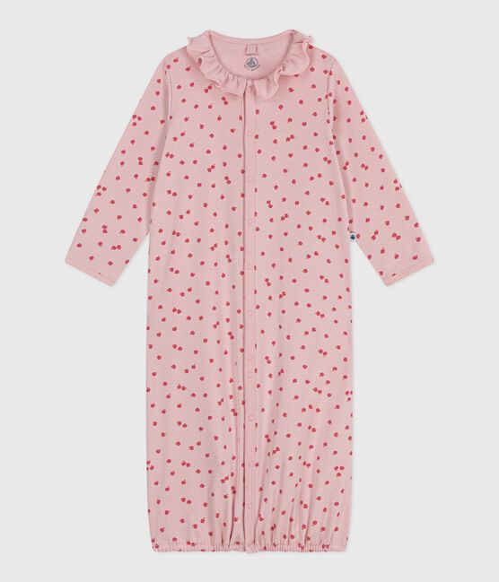 Mono saco de algodón con cuello estampado para bebé rosa JOLI/blanco MULTICO