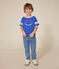 Camiseta de manga corta de punto fino para niño azul CALVIN