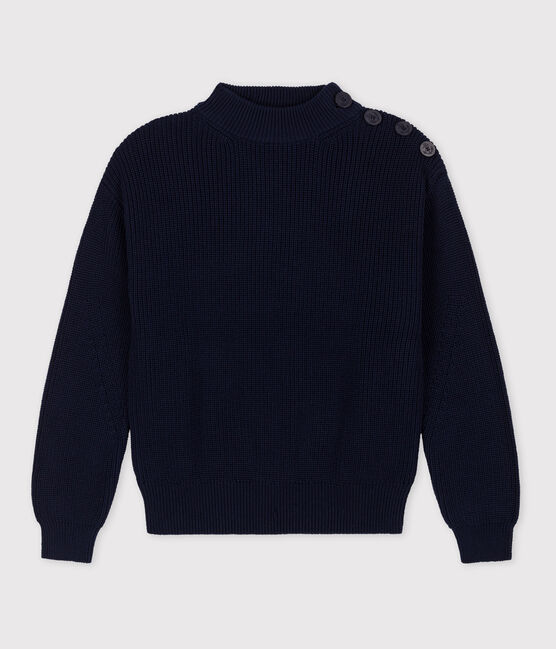 Jersey de punto inglés de algodón para mujer azul SMOKING