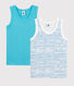 Lote de 2 camisetas de tirantes con estampado de océano azul de niño