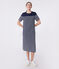 Vestido largo de algodón a rayas para mujer azul SMOKING/blanco MARSHMALLOW