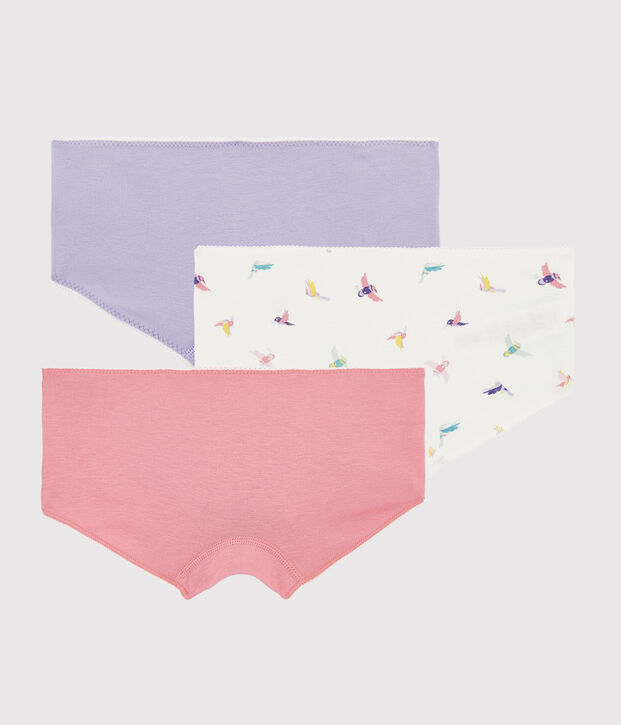 Juego de 3 culottes con estampado de p&aacute;jaro de ni&ntilde;a multicolor