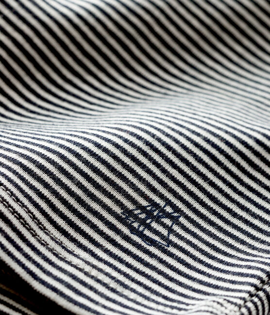 Camiseta para bebé niño mil rayas azul SMOKING/blanco MARSHMALLOW