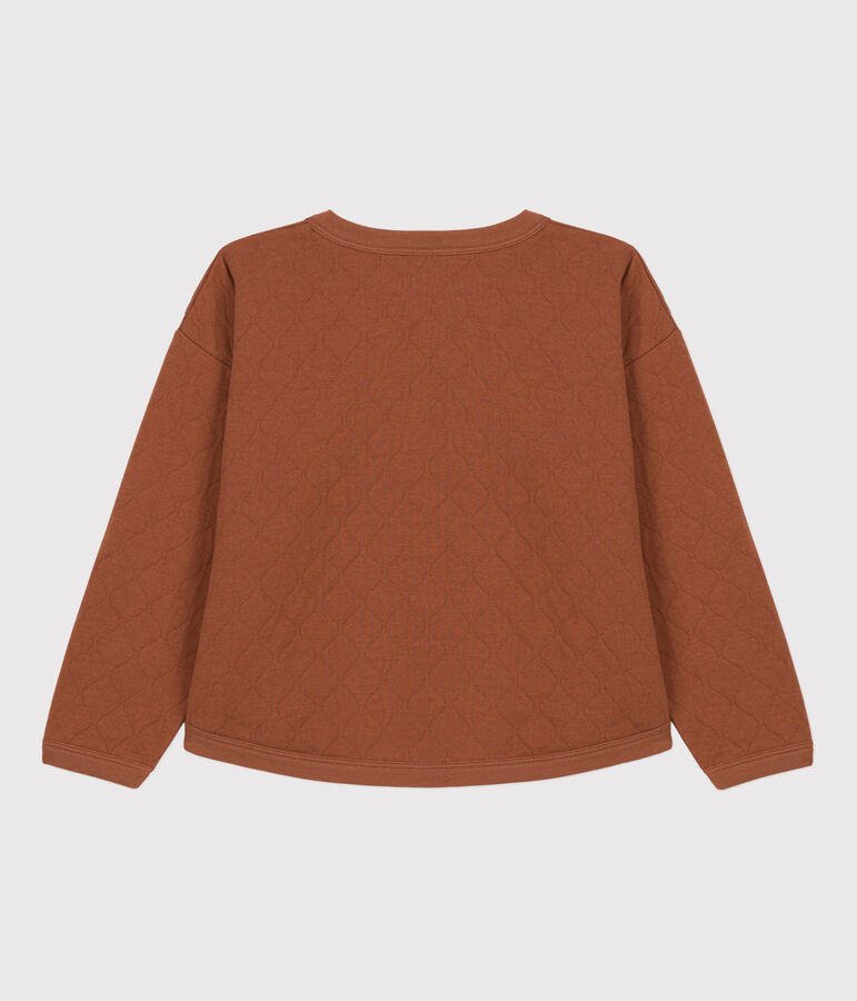 Sudadera de tejido t&uacute;bico acolchado de ni&ntilde;a / ni&ntilde;o marron