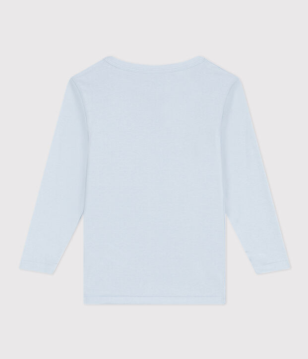 Camiseta de manga larga de algod&oacute;n azul