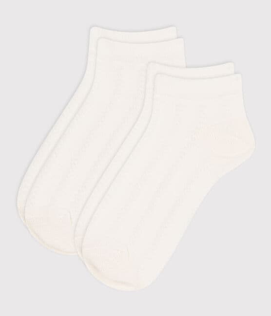Juego de 2 pares de calcetines lisos de punto de algodón para niños variante 1