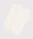 Juego de 2 pares de calcetines lisos de punto de algodón para niños