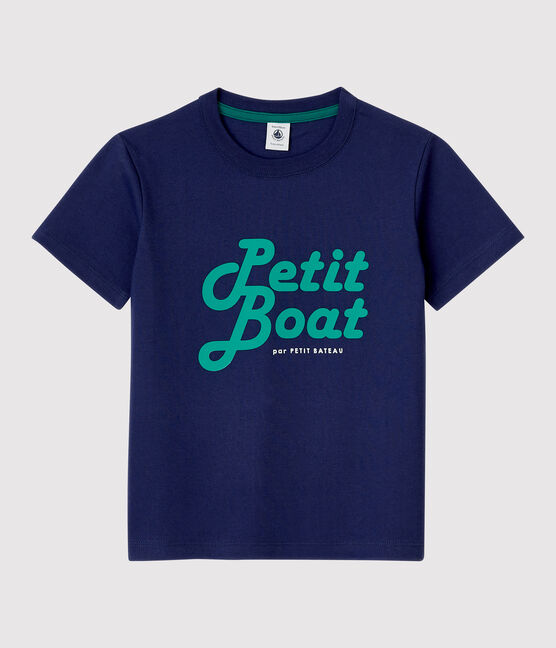 Camiseta de manga corta de algodón de niño azul MEDIEVAL