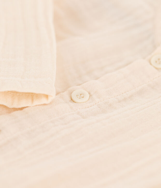 Camisa de gasa de algod&oacute;n de beb&eacute; crudo