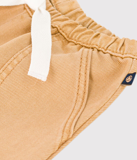 Pantalón de tejido vaquero de color para bebé beige TOURONE