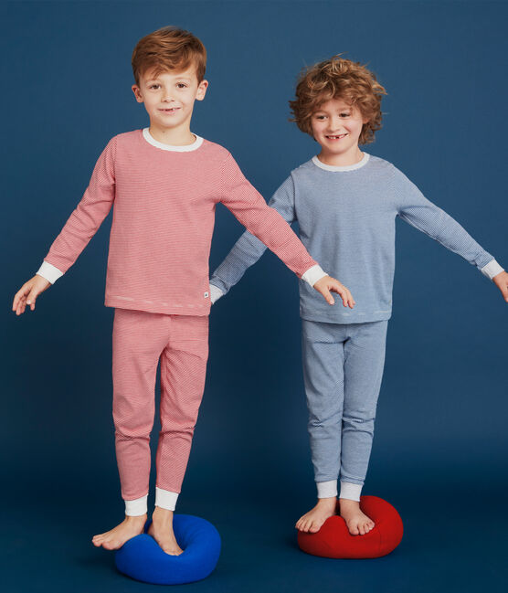Pijama de punto para niño rojo TERKUIT/blanco MARSHMALLOW