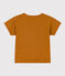 Camiseta de manga corta de punto flameado para bebé marron TOAST