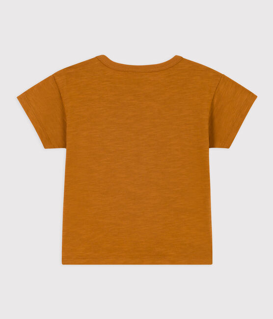 Camiseta de manga corta de punto flameado para bebé marron TOAST