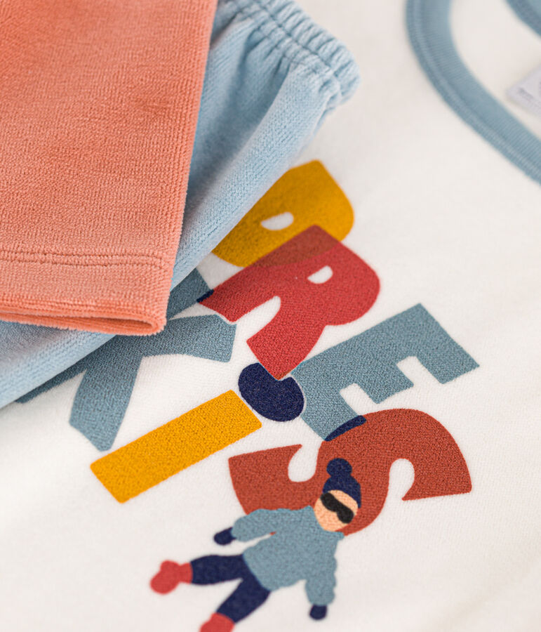 Pijama de terciopelo para ni&ntilde;o/ni&ntilde;a azul/multicolor