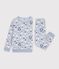Pijama infantil de terciopelo con estampado de mu&ntilde;ecos de nieve azul/multicolor