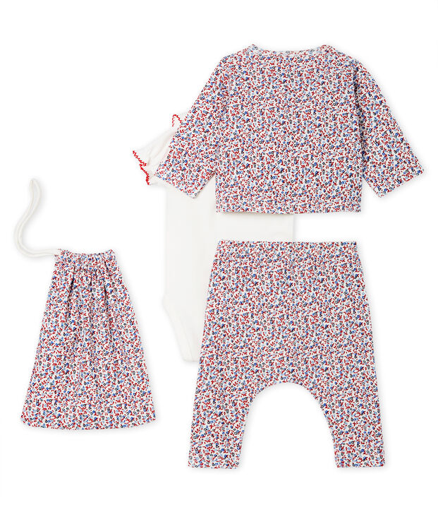 Conjunto 4 piezas estampado para beb&eacute; ni&ntilde;a multicolor