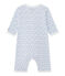 Pijama sin pies para bebé niña blanco ECUME/azul BLEU