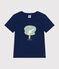 Camiseta de manga corta de punto fino para niño azul MEDIEVAL