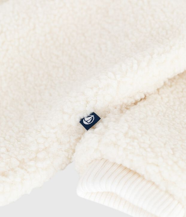 Buzo de borreguito con orejas y forro milrayas para beb&eacute; MILK