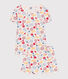 Pijama corto infantil de algodón con estampado de flores