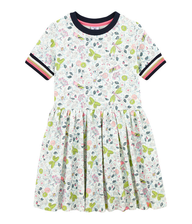 Vestido de ni&ntilde;a blanco/multicolor