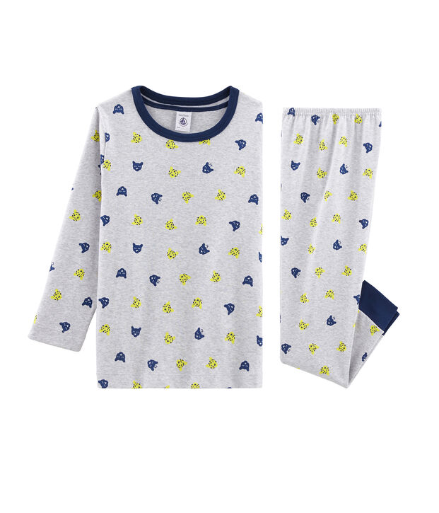 Pijama de punto para ni&ntilde;o gris/multicolor