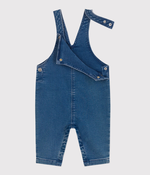 Peto largo de tejido denim con elastano para beb&eacute; azul