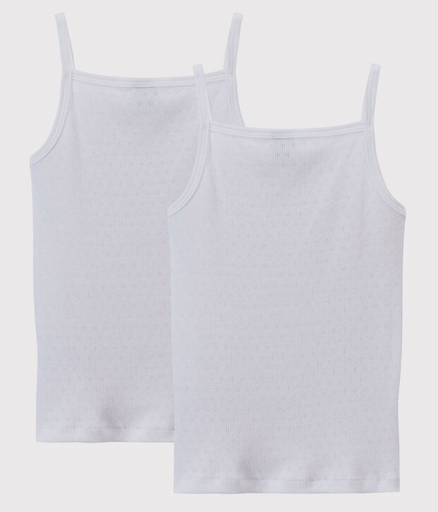 Lote de 2 camisetas de tirantes caladas de ni&ntilde;a multicolor