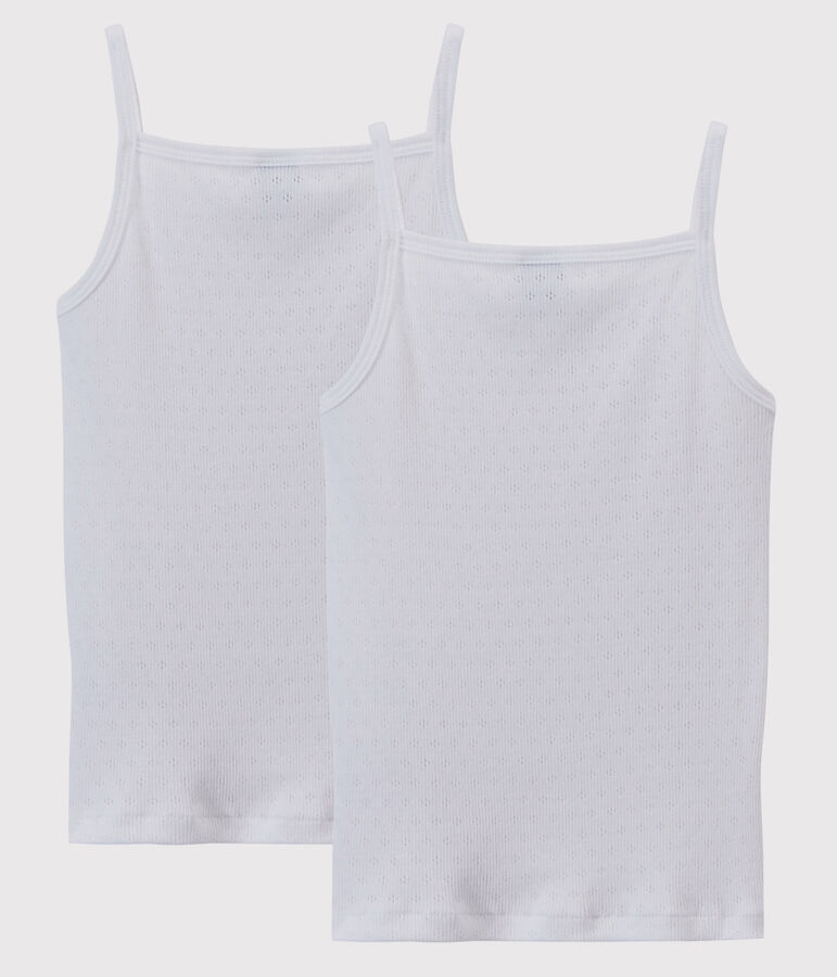 Lote de 2 camisetas de tirantes caladas de ni&ntilde;a variante 1