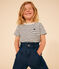 Camiseta de punto flameado a rayas para niña blanco AVALANCHE/azul SMOKING