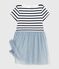 Vestido infantil de algodón de manga corta a rayas CO2/ MULTICO