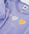 Pijama infantil de terciopelo con estampado de corazones violeta