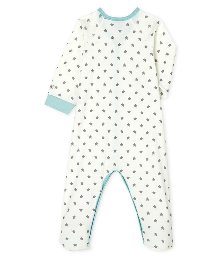 Pijama de punto para beb&eacute; de ni&ntilde;o blanco/gris