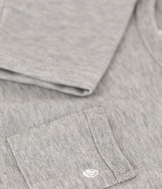 Camiseta de manga larga de punto flameado para bebé gris CHATON CHINE
