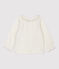 Blusa de algodón de bebé. blanco MARSHMALLOW/gris ARGENT