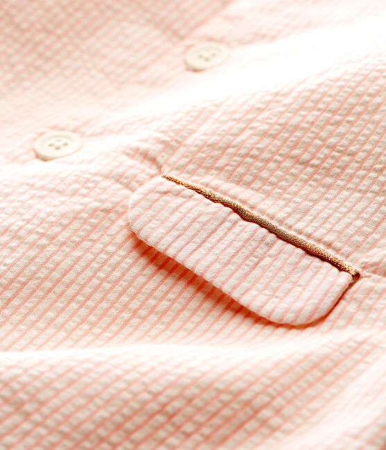 Abrigo de rayas para bebé niña blanco MARSHMALLOW/rosa ROSAKO